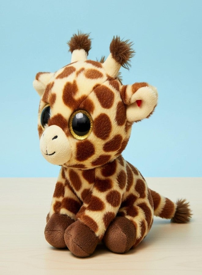 Tickles Cute Sitting Giraffe Glitter Eyes Soft Stuffed Plush Animal Toy for Kids Boys & Girls Birthday Gift (Color: Yellow & Brown Size: 20 cm) - Image 2